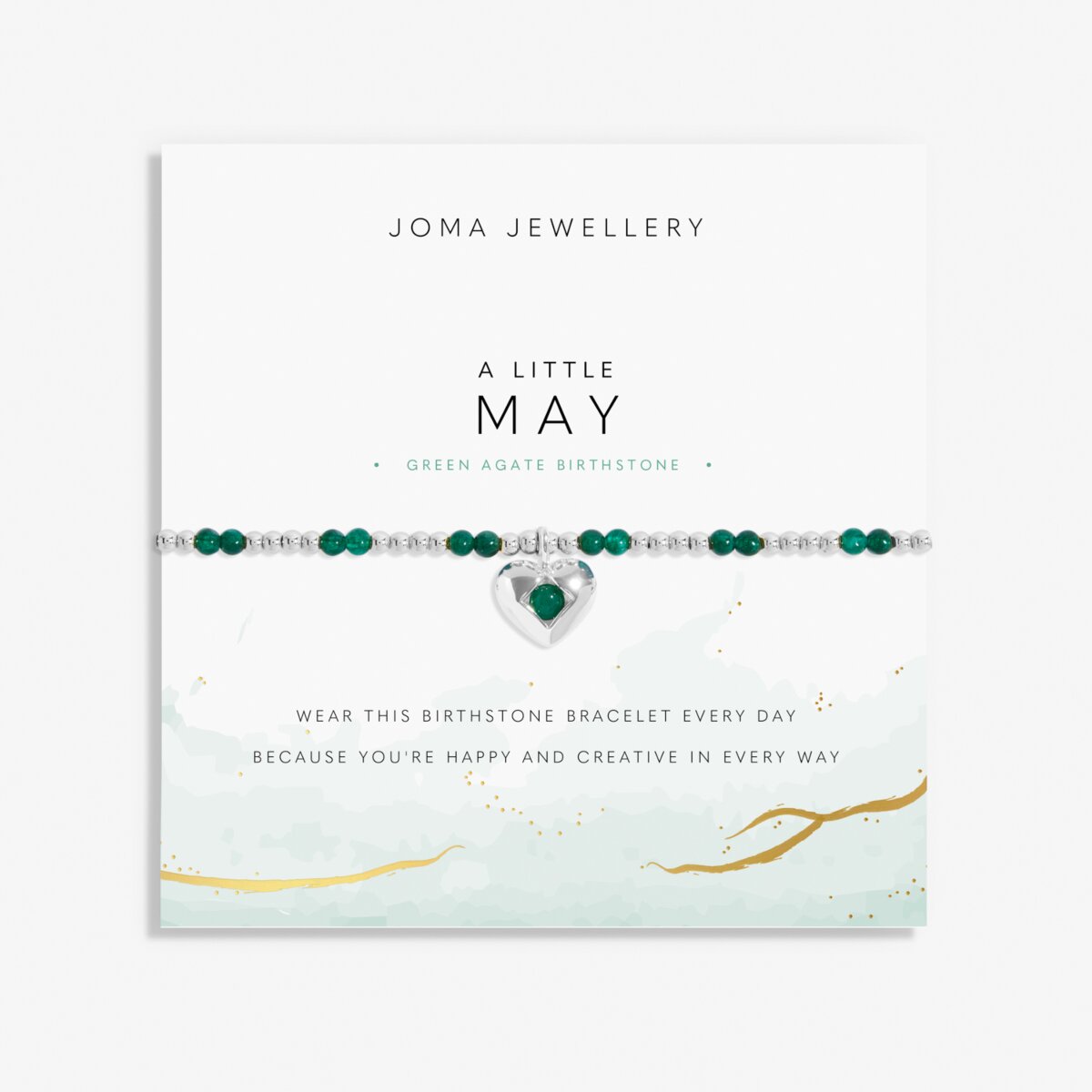 Birthstone A Little 'May' Silver Plated Bracelet