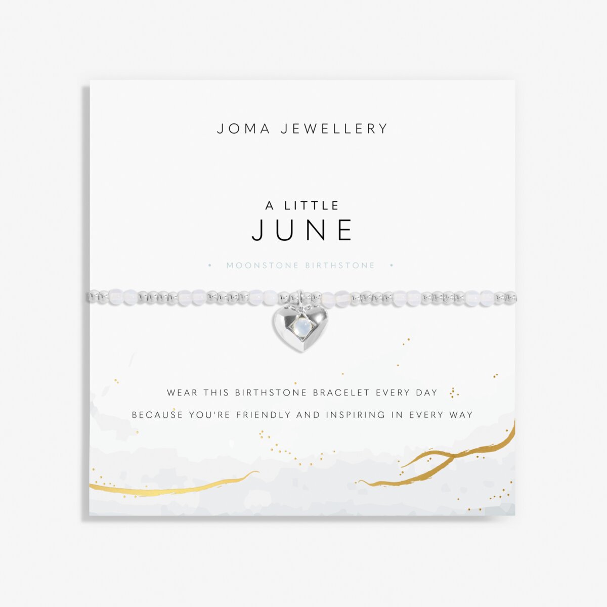 Birthstone A Little 'June' Silver Plated Bracelet