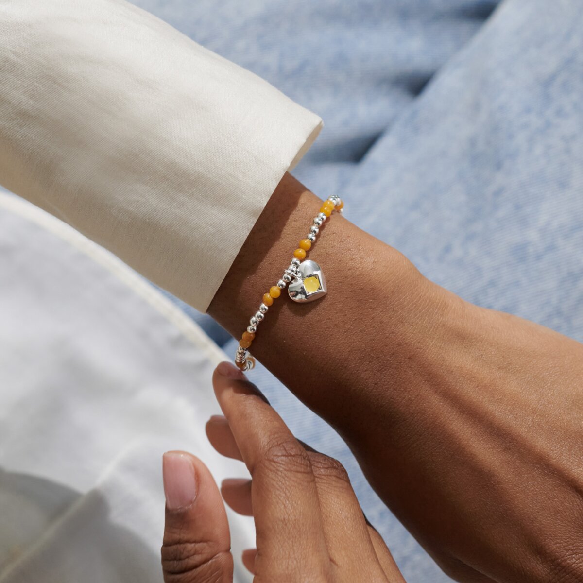 Birthstone A Little 'November' Silver Plated Bracelet