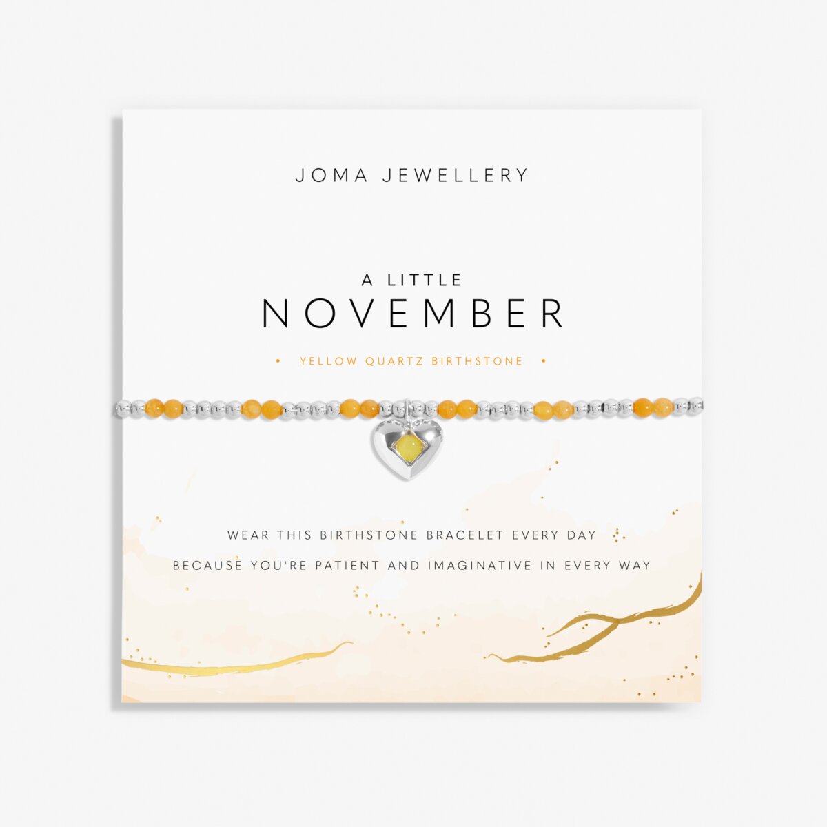 Birthstone A Little 'November' Silver Plated Bracelet