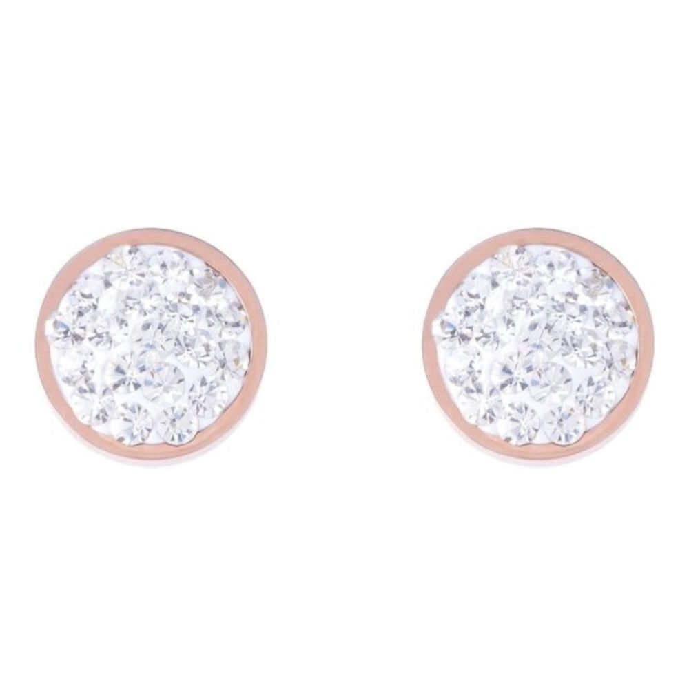Crystal Round Earrings With Stickpin