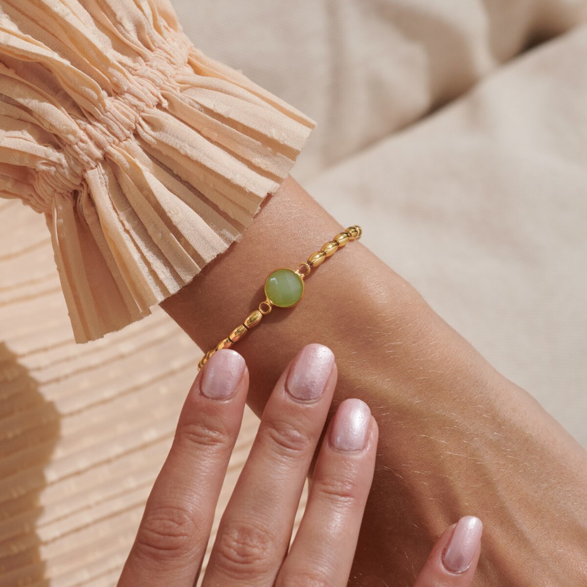 Serenity Stones Aventurine Gold Plated Bracelet