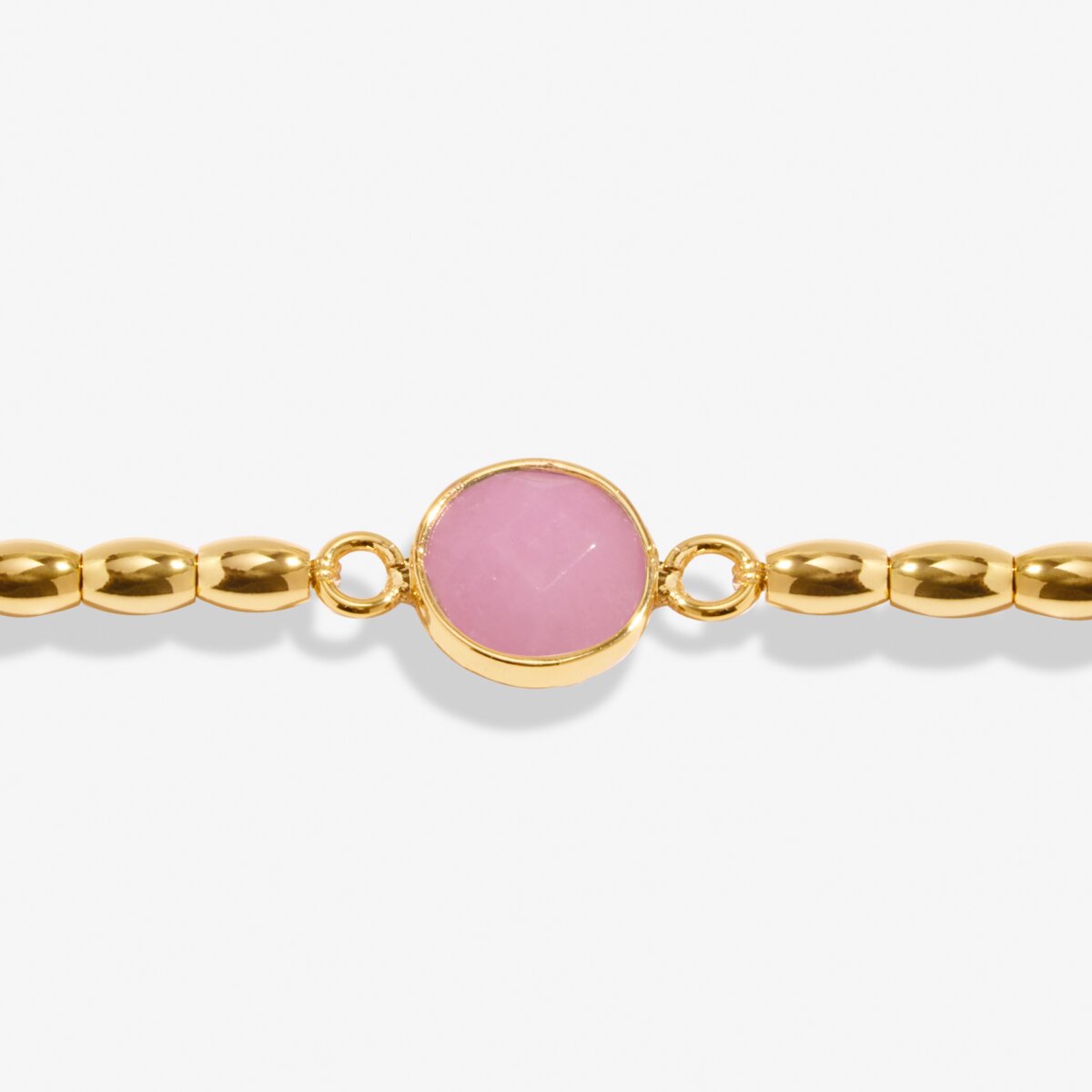 Serenity Stones Pink Jade Gold Plated Bracelet