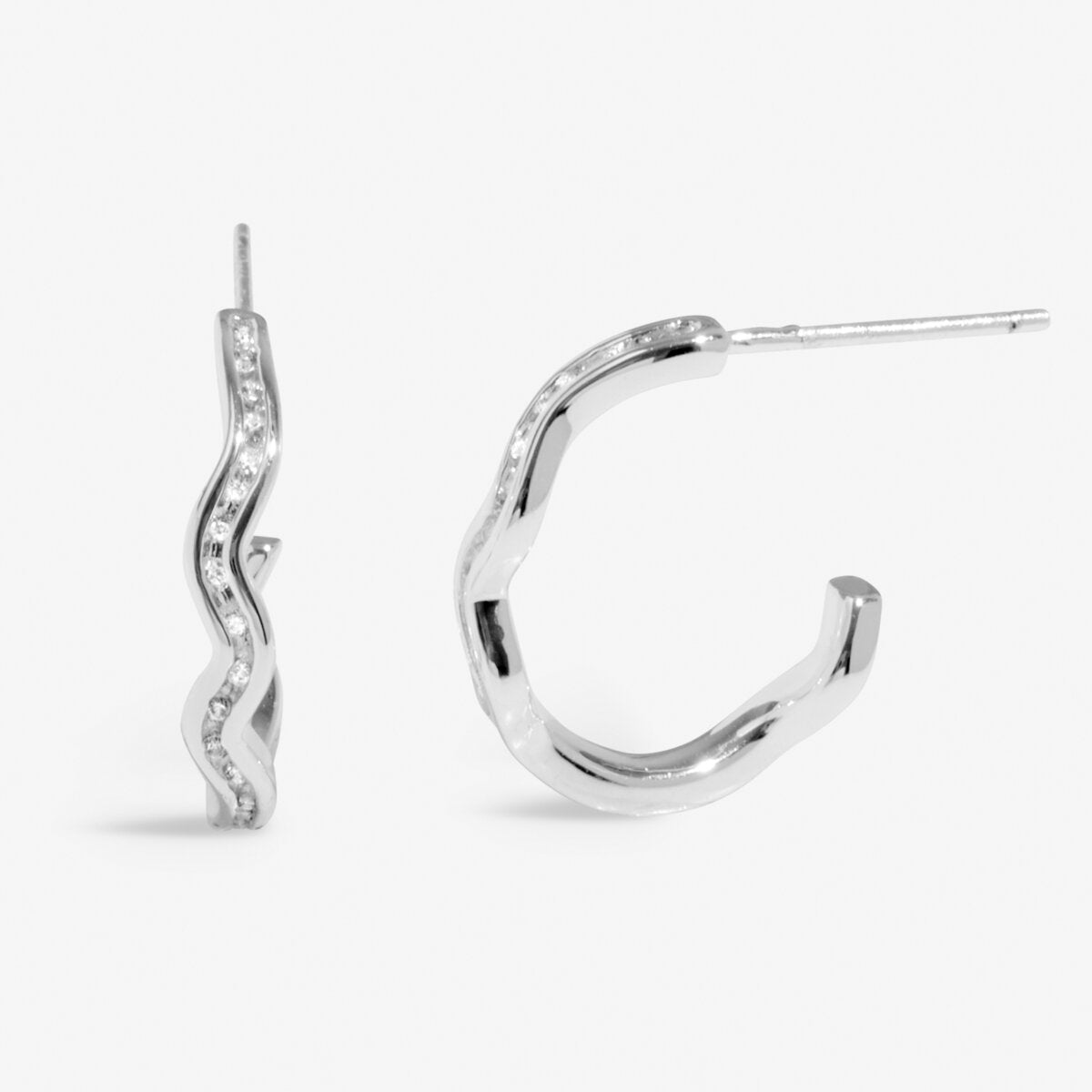 Soul Shine Wavy Rope Hoop Silver Plated Earrings Stack