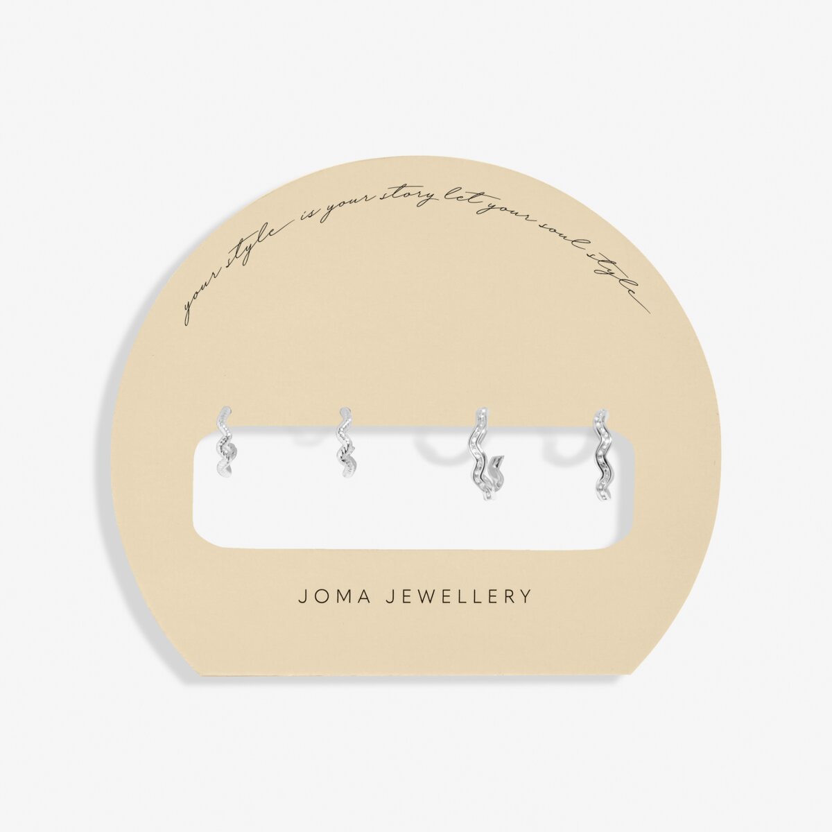 Soul Shine Wavy Rope Hoop Silver Plated Earrings Stack