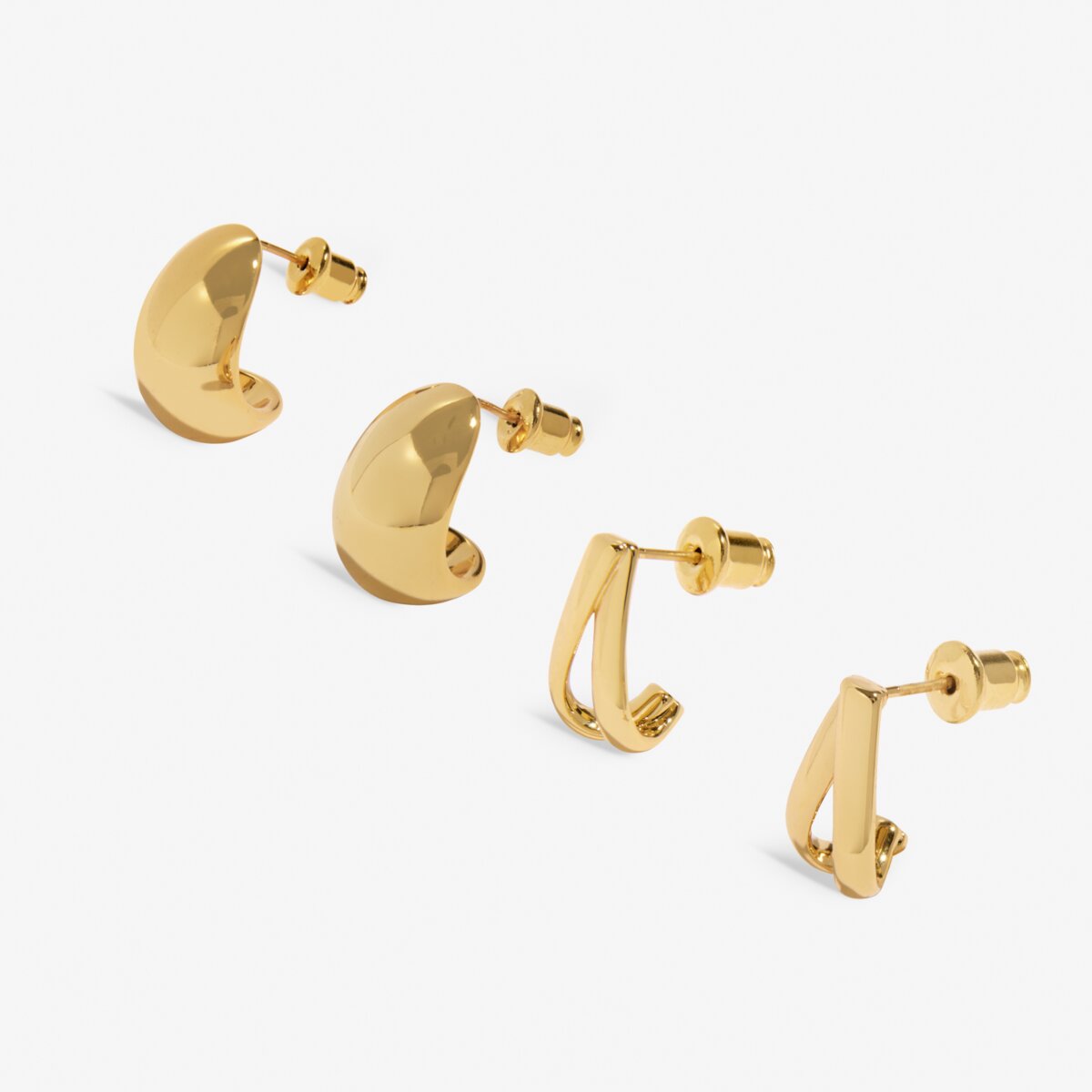 Soul Shine Statement Hoop Gold Plated Earrings Stack