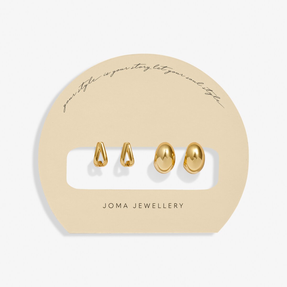 Soul Shine Statement Hoop Gold Plated Earrings Stack