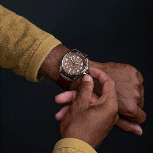 Altitude Brown Dial & Bronze Case With Brown Leather Strap Men's Watch