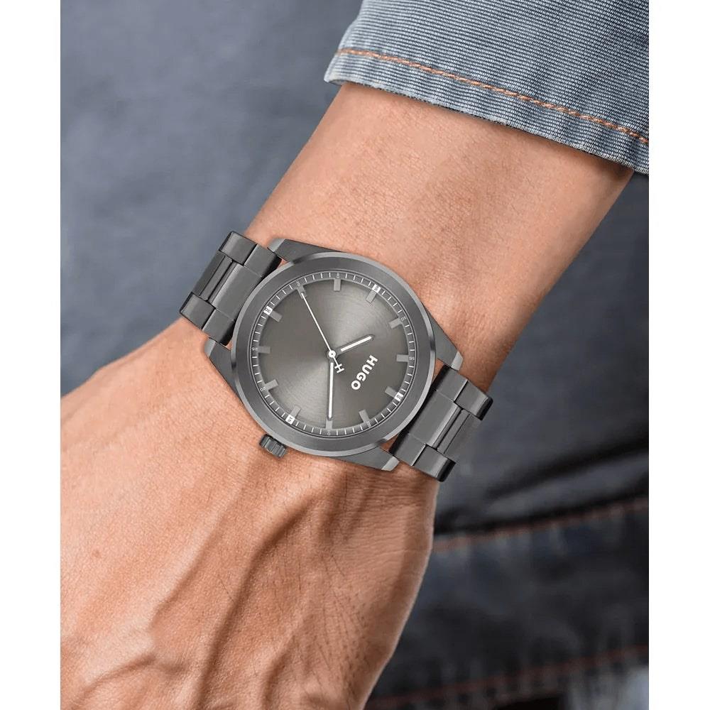 #BRIGHT Grey Dial With Grey IP Bracelet Mens Watch