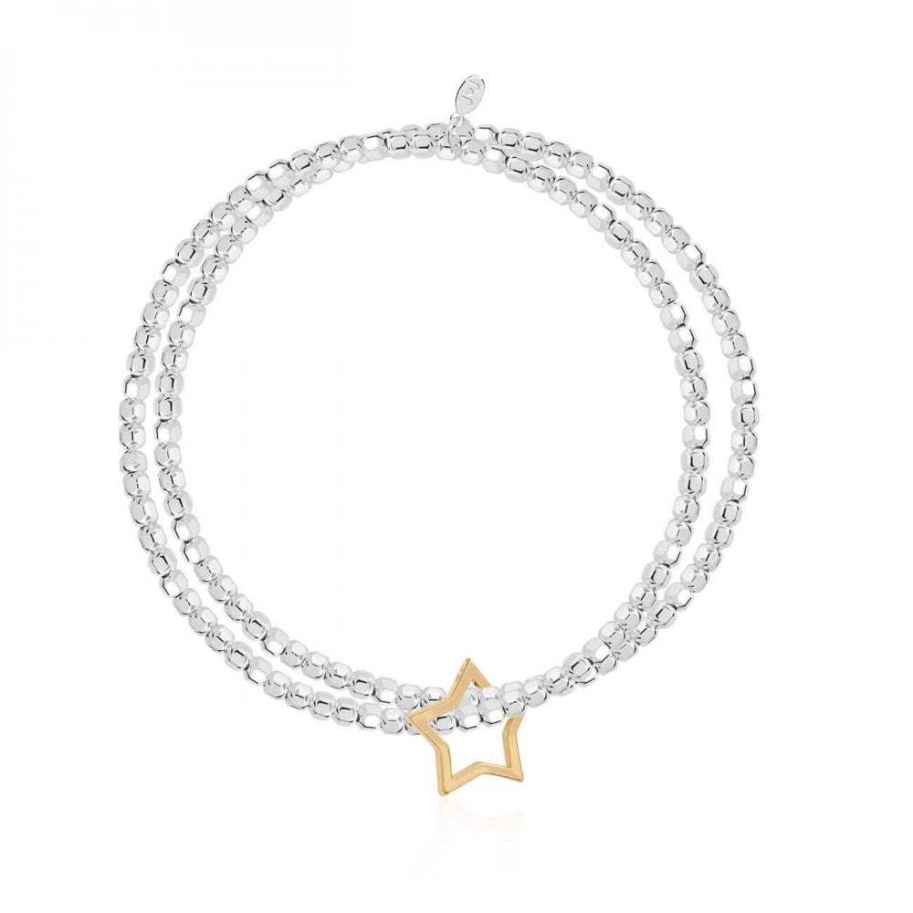 Lila | Silver And Yellow Gold | Star Double Bracelet | 17.5cm Stretch
