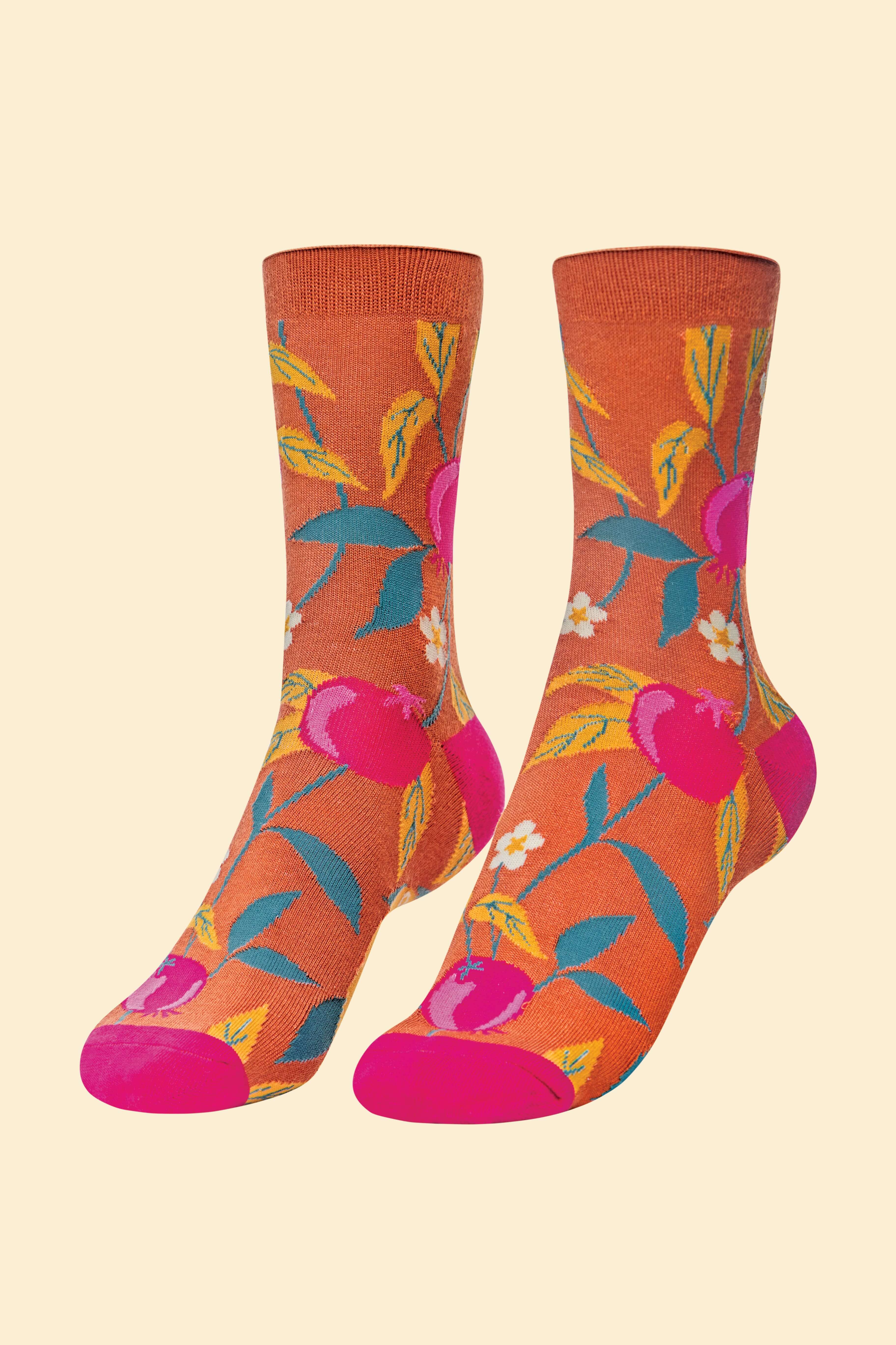 Pomegranate Ankle Socks - Tangerine