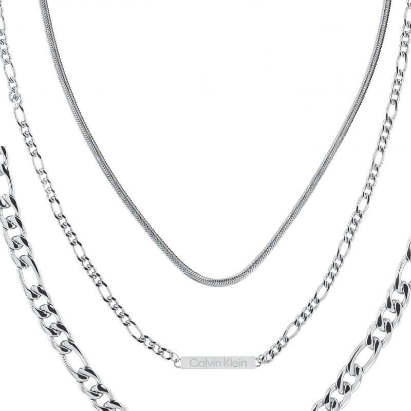 Set of Three Stainless Steel Chain Necklaces