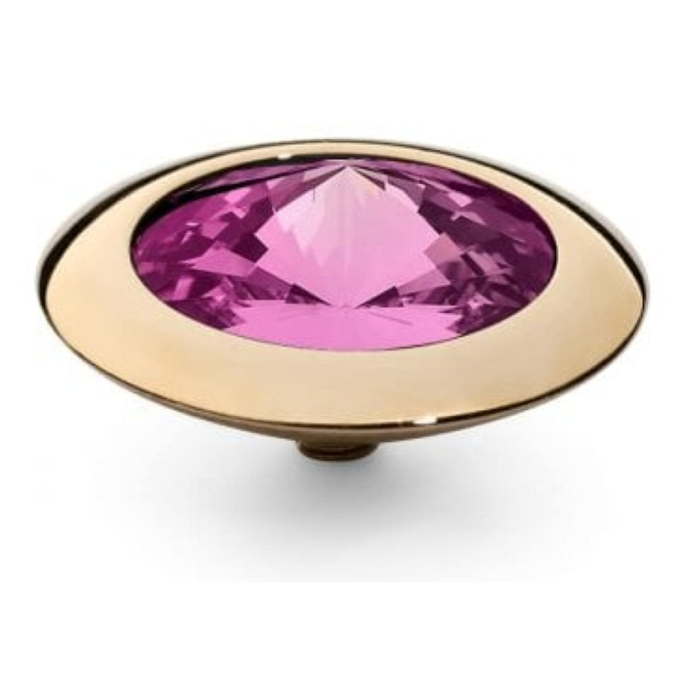 Famosa Gold 16mm Tondo Ring Top Fuchsia
