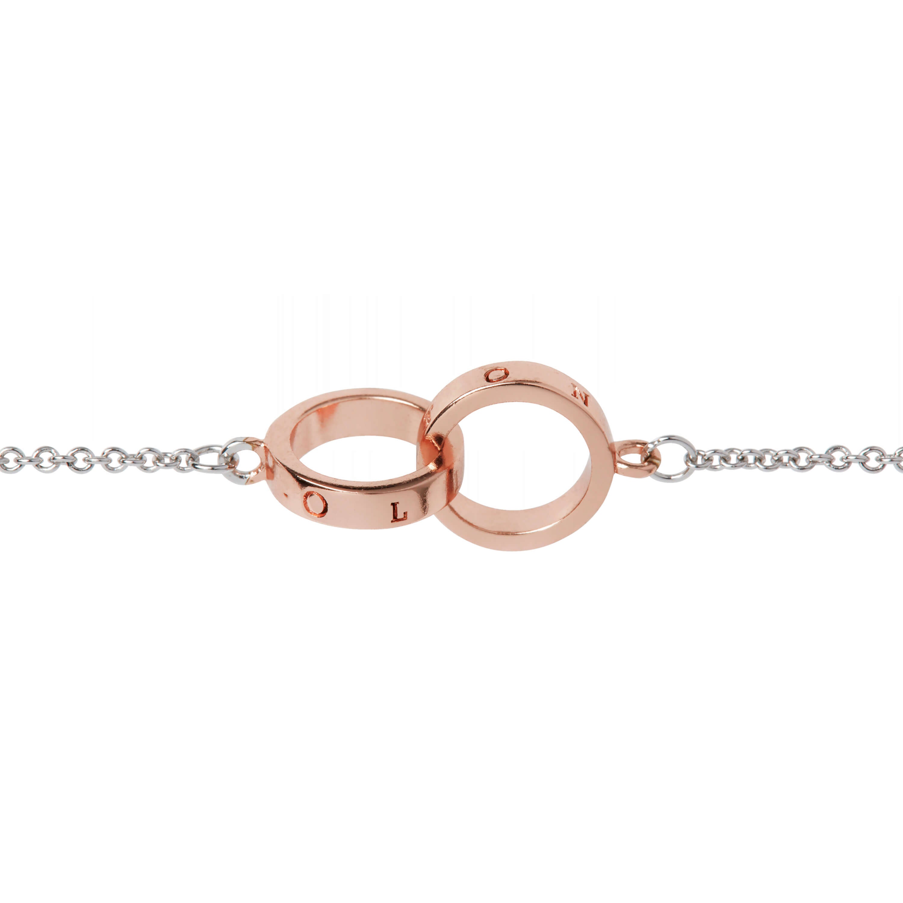The Classics Rhodium & 18K Rose Gold Plating Interlink Chain Bracelets