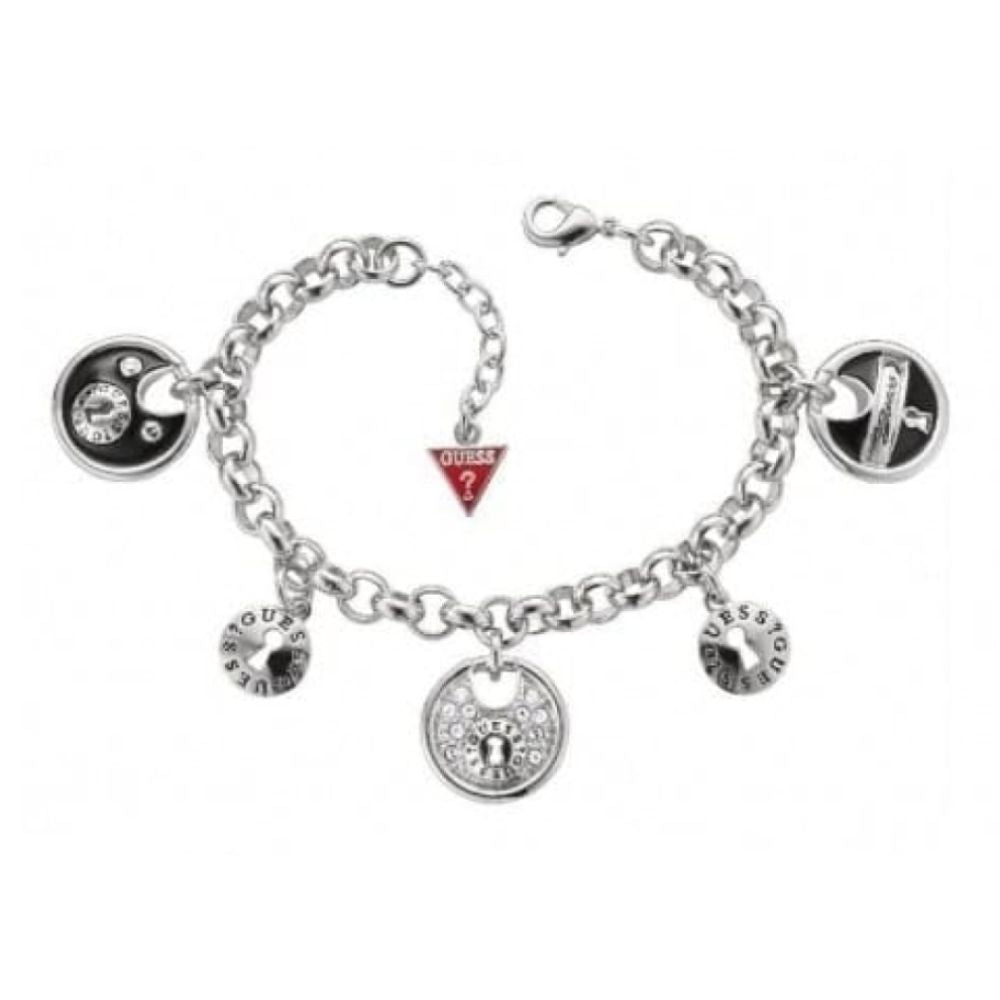Ladies Padlocked Charm Pendant Bracelet