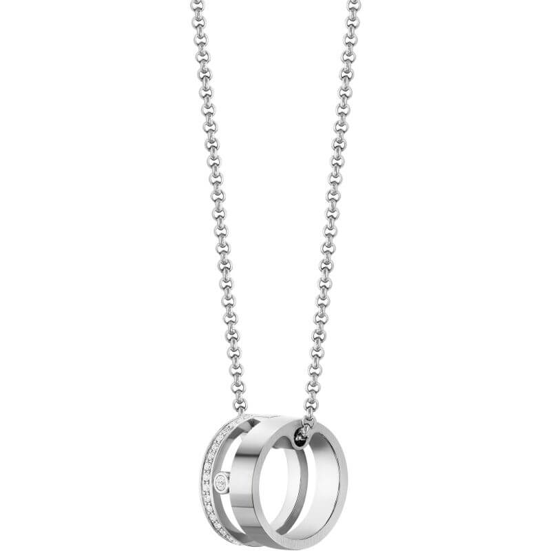 Lyssa Crystal Set SS Ring Pendant Women's Necklace
