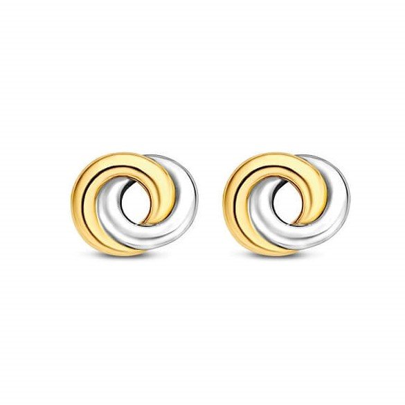 infinity Shape Two Tone Stud Earrings