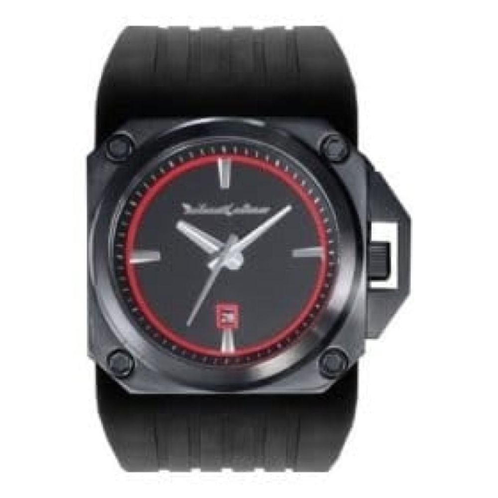 The Don Gents Black with Red Silicone Bracelet Watch