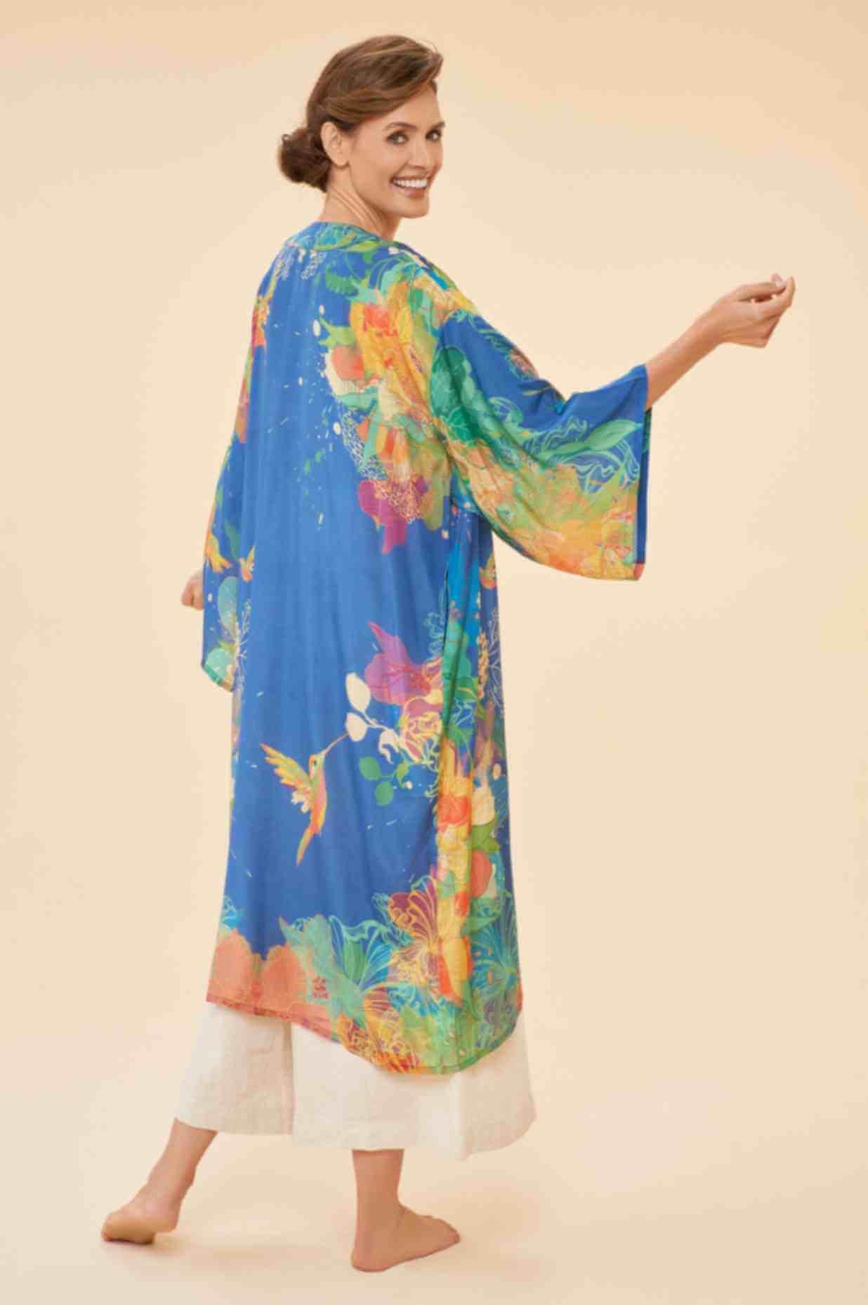 Hummingbird Kimono Gown - Denim
