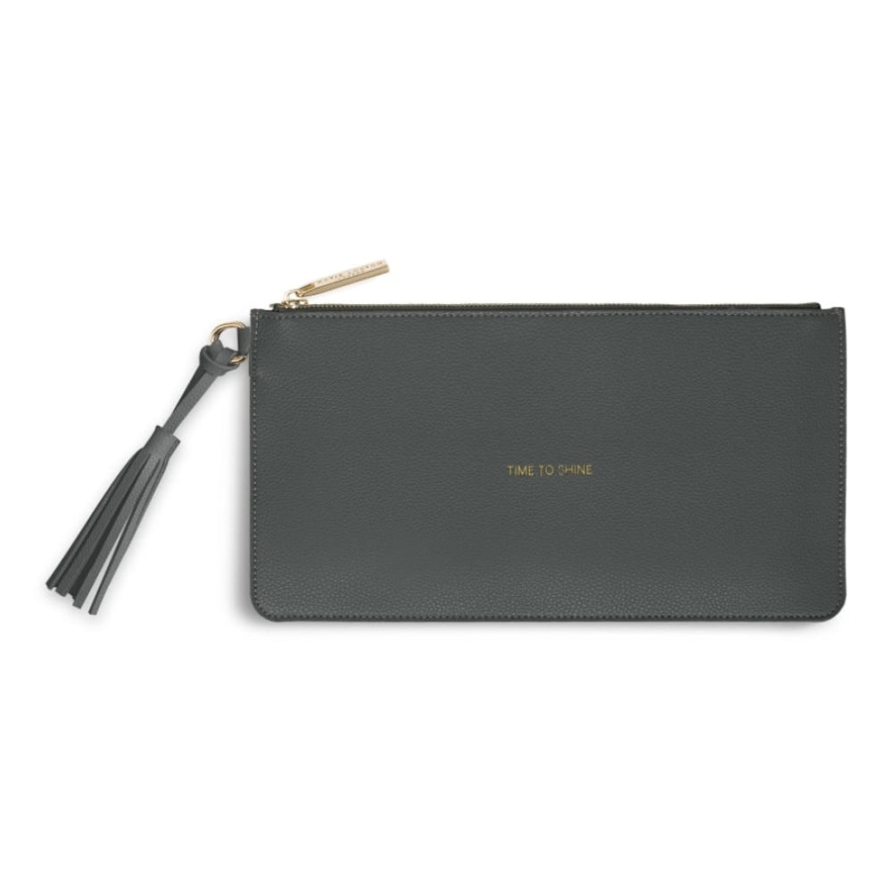 FLORRIE TASSEL POUCH - TIME TO SHINE - charcoal - 14.5x28cm