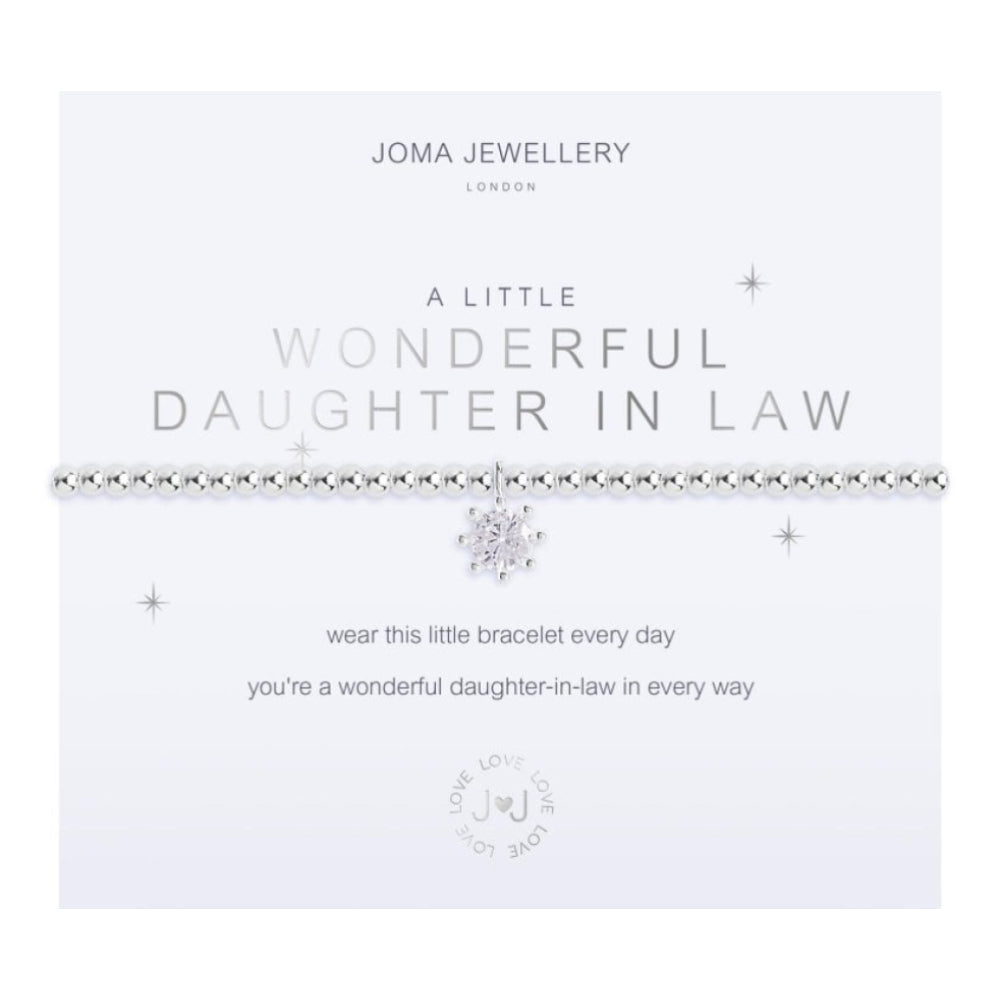 A Little - Wonderful Daughter In Law - Silver- 17.5cm Stretch Bracelet