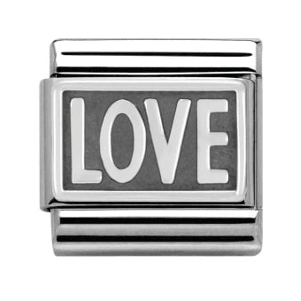 Classic Oxidised Silver 'LOVE' Link