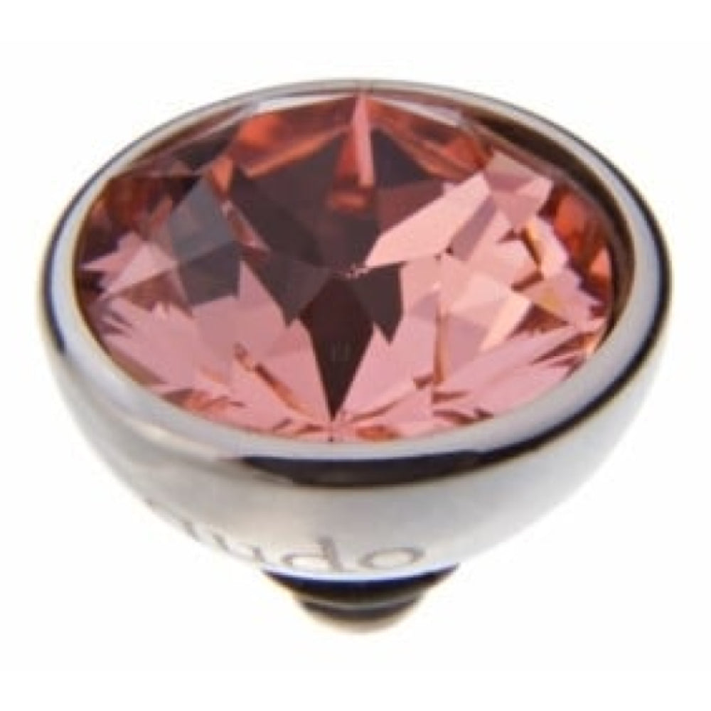 Famosa Silver 10mm Bottone Ring Top Rose Peach
