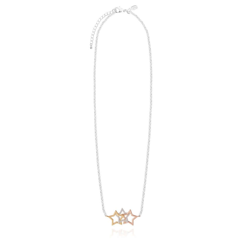 Florence | Star | Silver Rose Gold And Gold | Necklace | 46cm + 5cm Extender