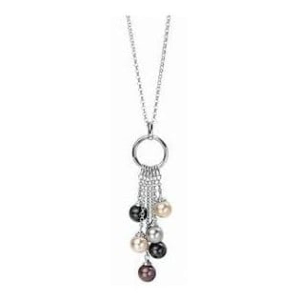 Silver Multi Pearl Pendant Necklace