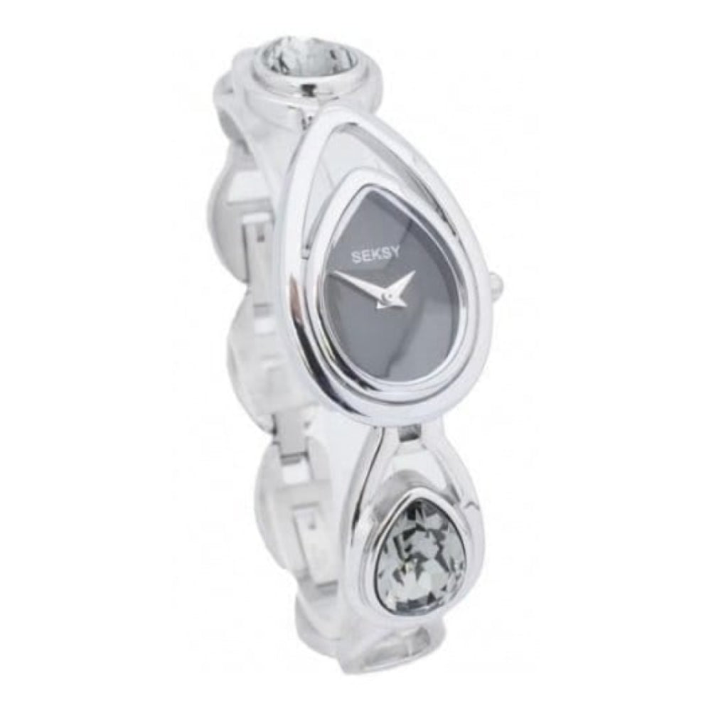 Stainless Steel Stone Set Tear Drop Shape Watch