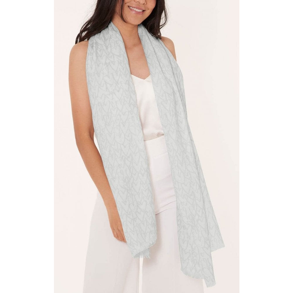 Sentiment Scarf | Love Love Love | Pale Grey | 184 X 86cm