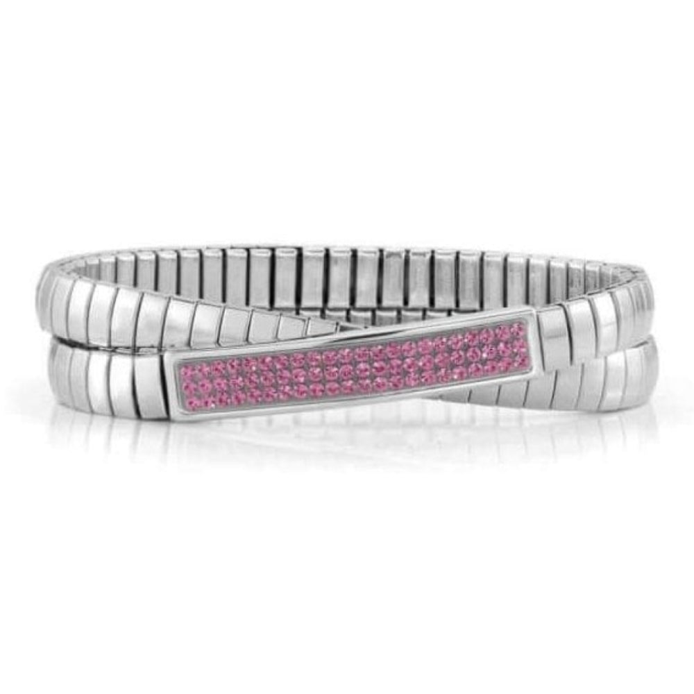 Xte Steel Bracelets And Swarovski Double (030_Fuchsia)