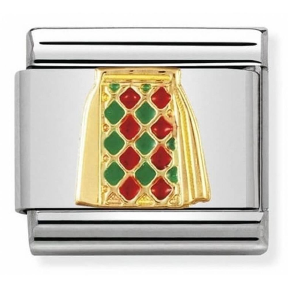Classic Kilt In Stainless Steel With Enamel & 18k Gold Charm