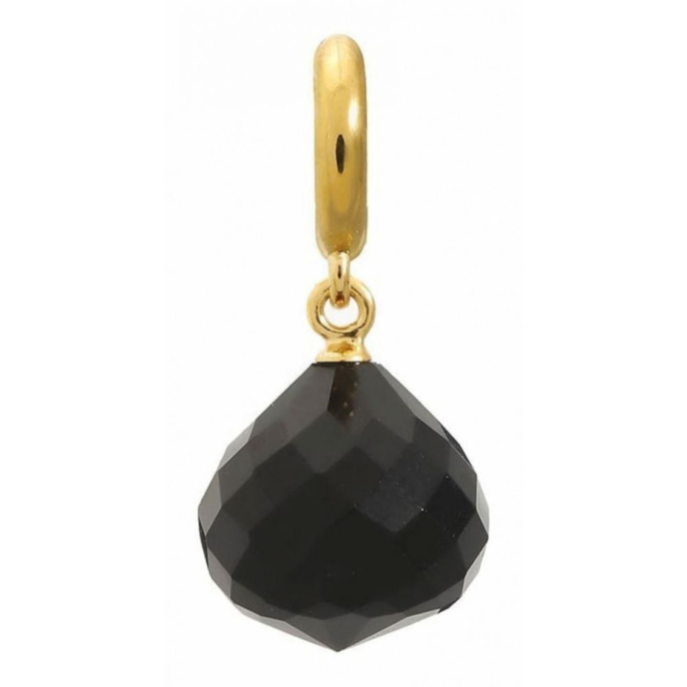 Black Stone Drop Charm
