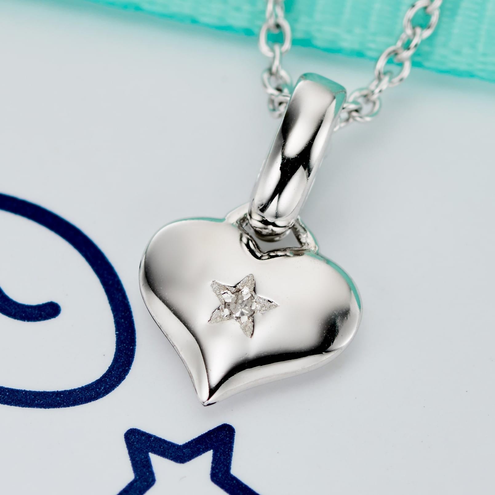 Bella - Diamond Heart Pendant & Chain Baby Necklace