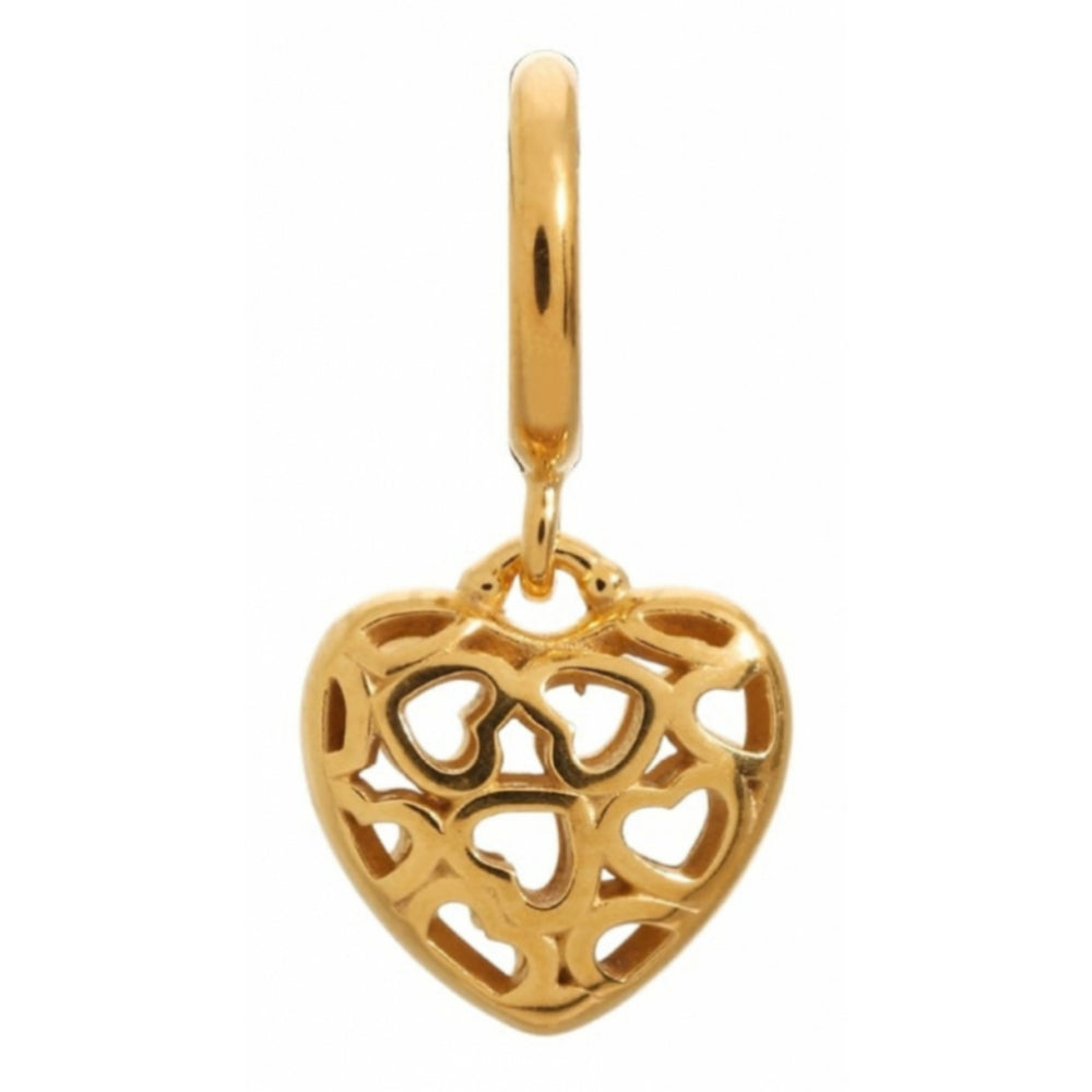 Gold Heart Pattern Heart Pendant Charm