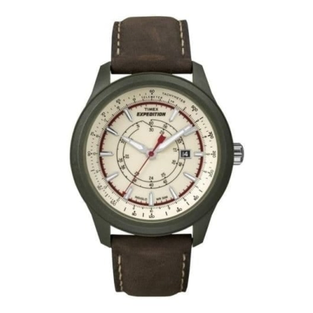 Gents Quick Date Feature & Tachymeter Leather Watch