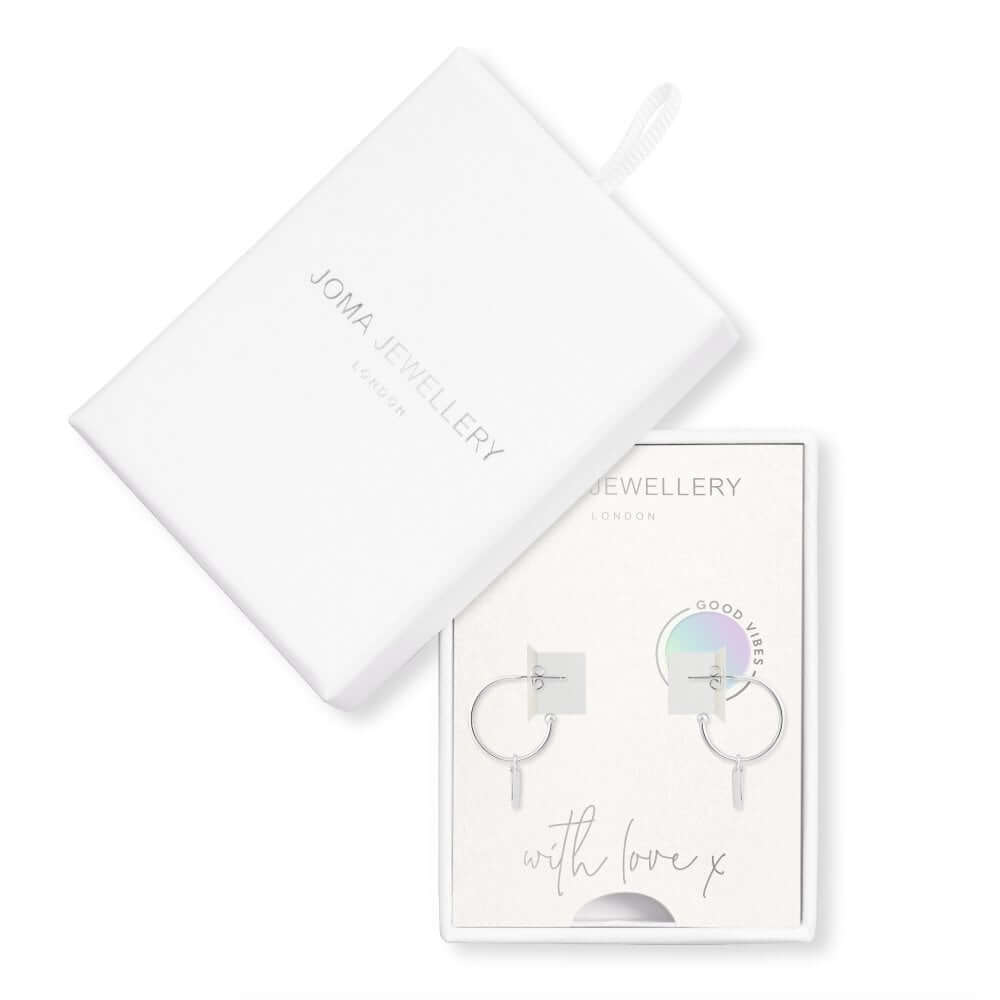 Treasure The Little Things Good Vibes Silver Earrings