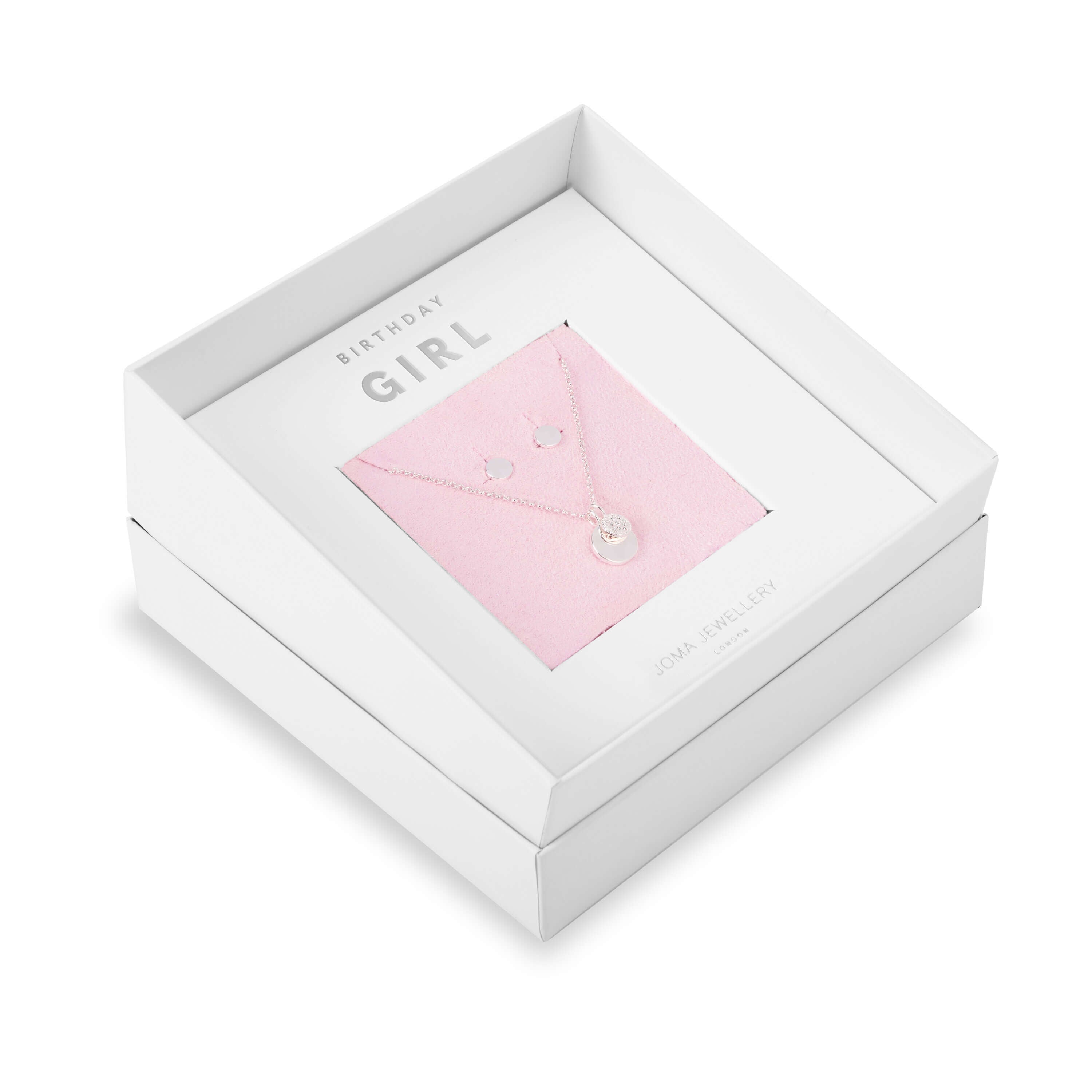 Sentiment Set -Birthday Girl -Silver Necklace and Earrings