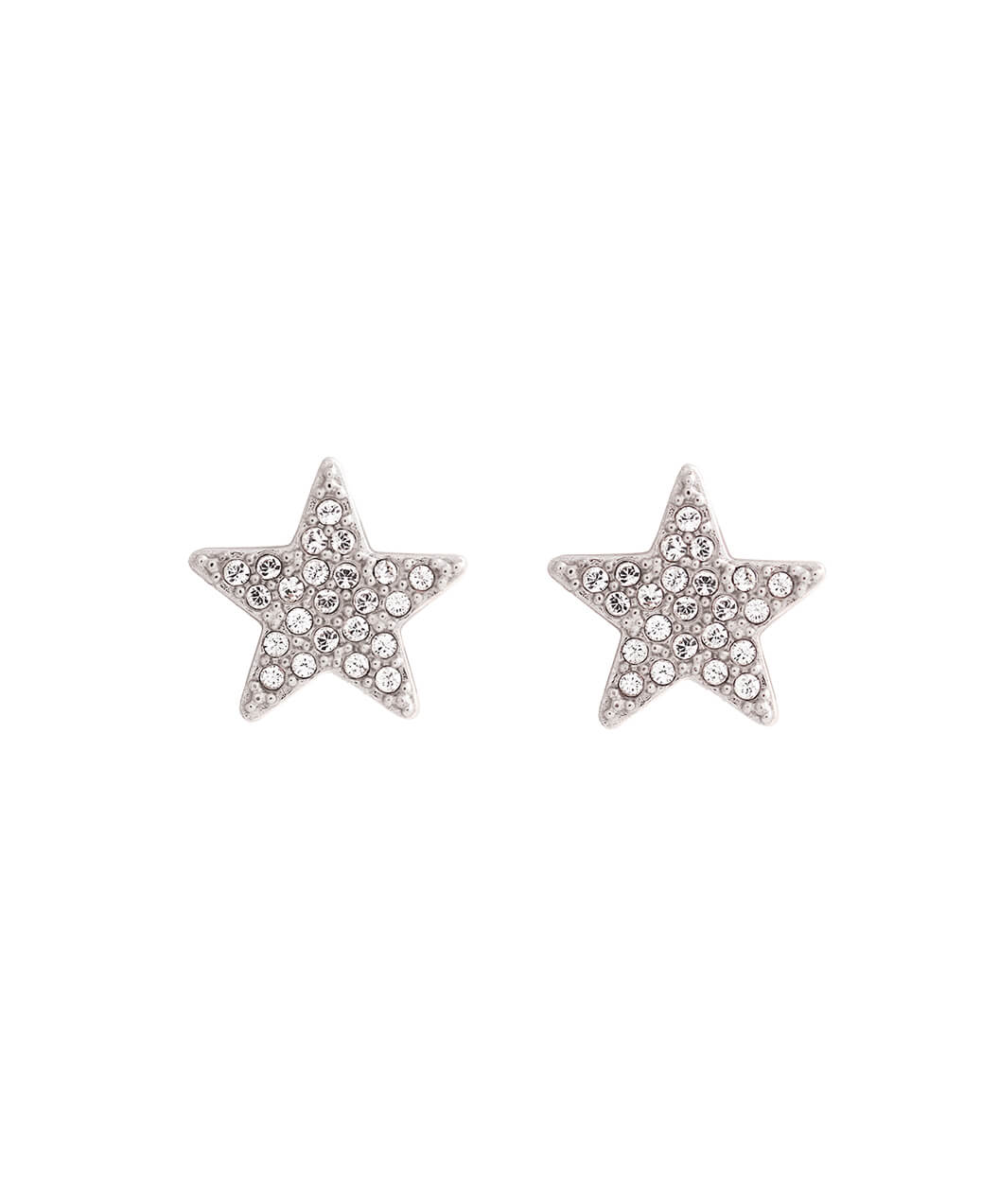 Celestial Rhodium Plated Star Stud Earrings