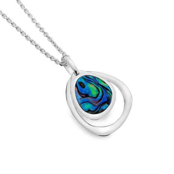 Origins Pebble and Paua Shell Pendant Necklace