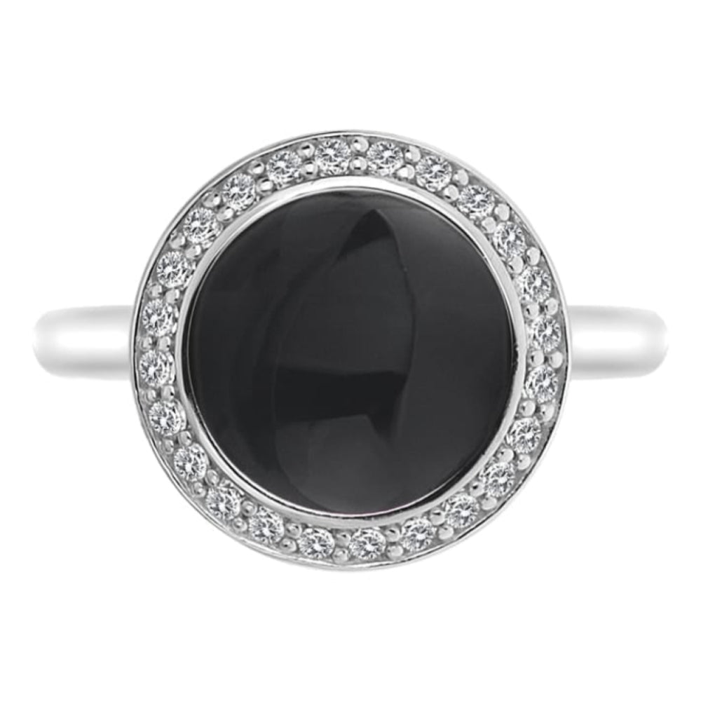 Laghetto Black Ring in Sterling Silver