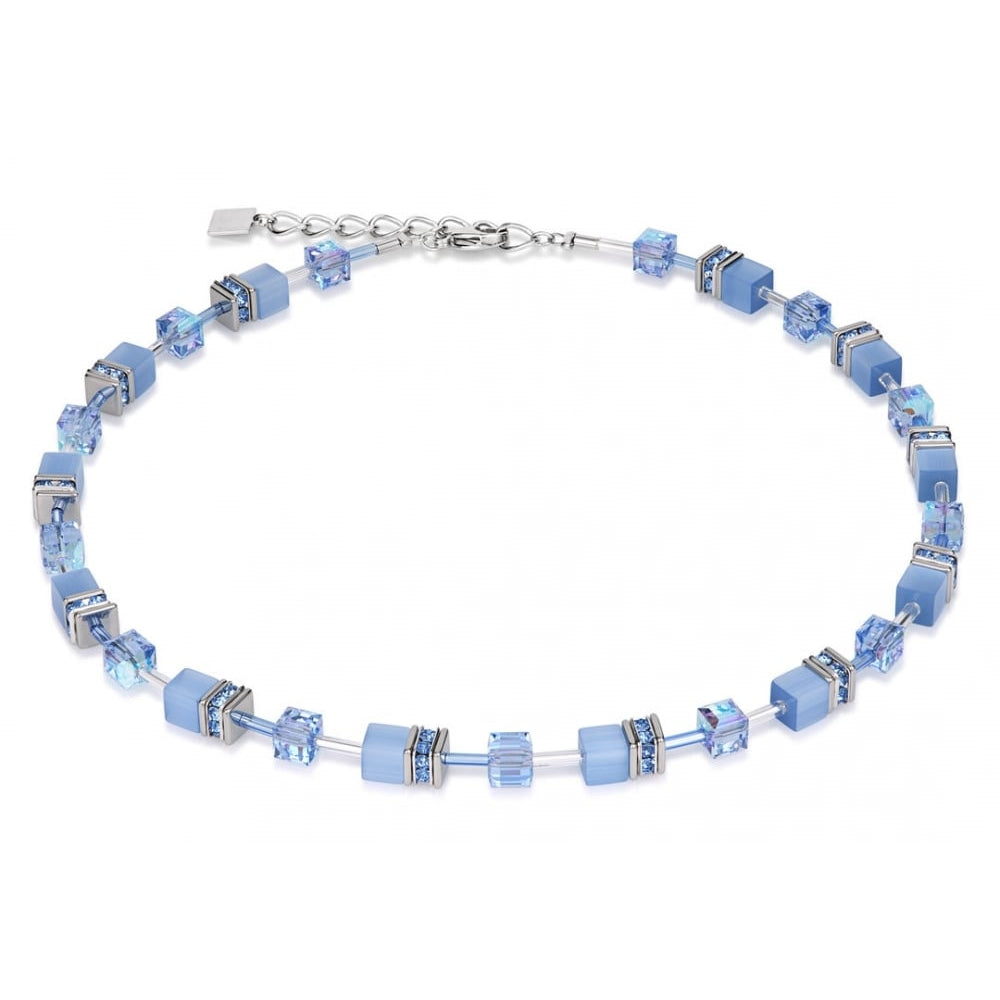 Ladies' Light Blue Tiger's Eye Necklace Featuring Swarovski Elements
