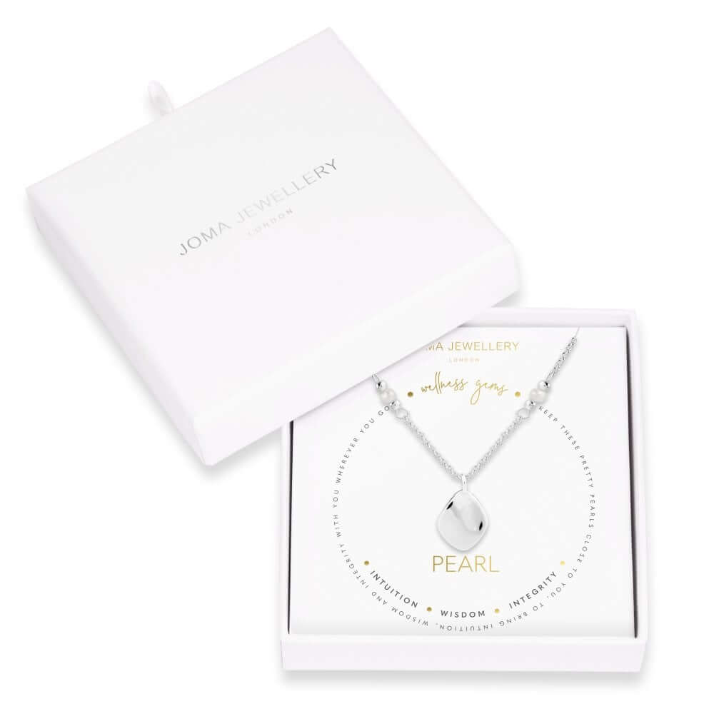 Wellness Gems | Silver | Pearl Necklace | 45cm + 5cm Extender