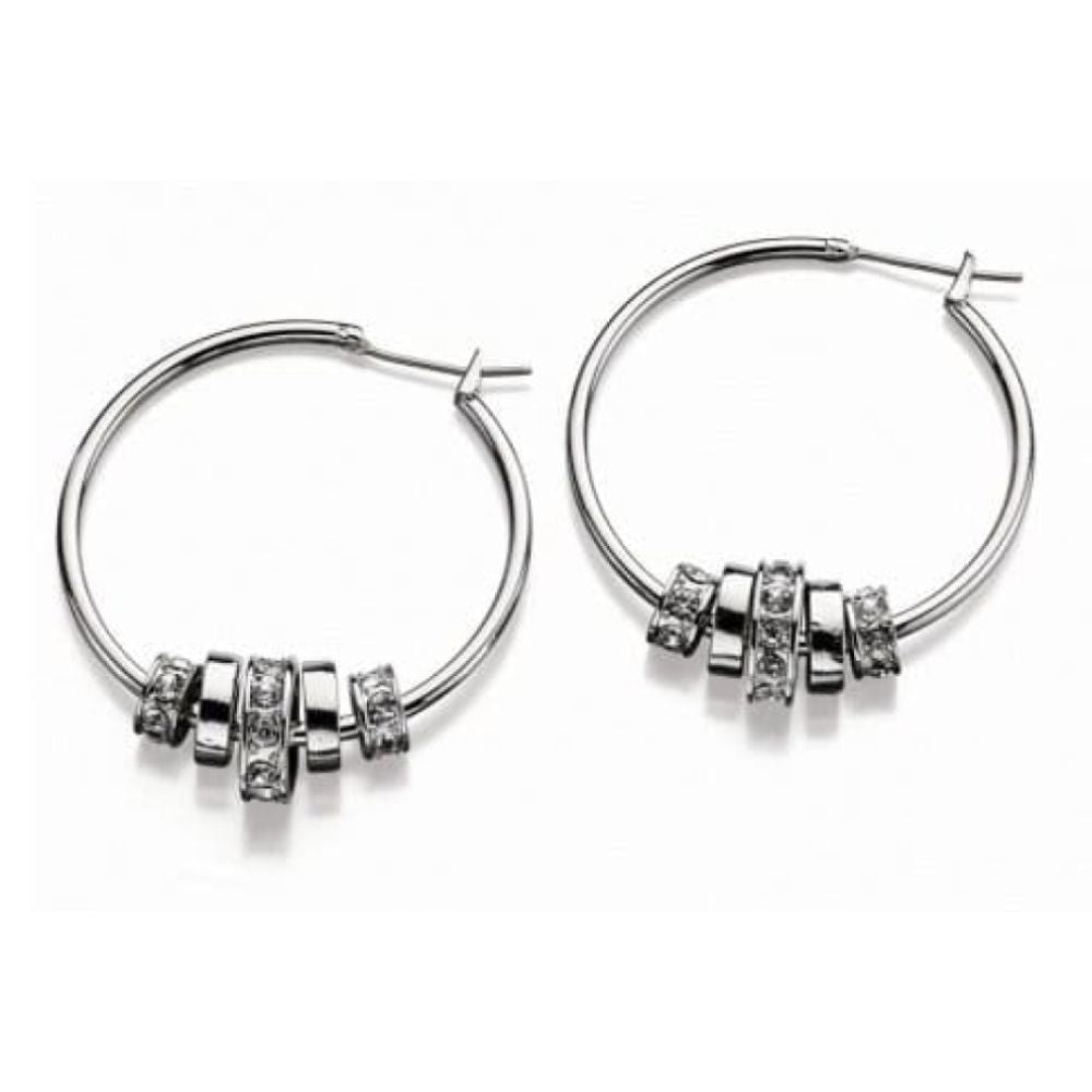 Ladies Stainless Steel Link Hoop Earrings