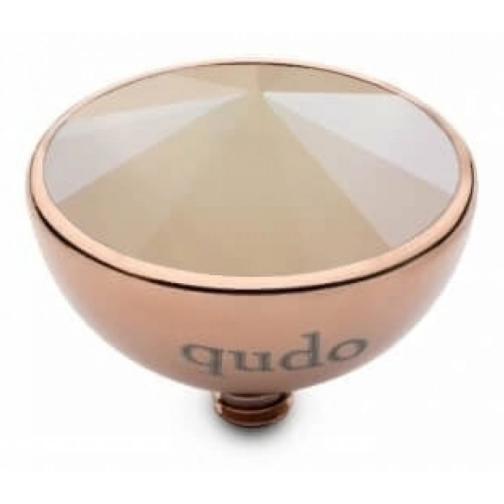 Famosa Ivory Cream Rose Gold Bottone 13mm Ring Top