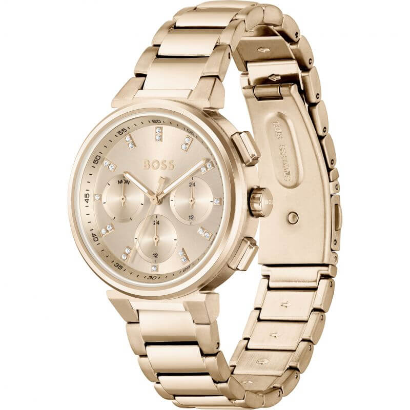 One Rose Chronograph Dial RG Tone Bracelet Strap Ladies Watch