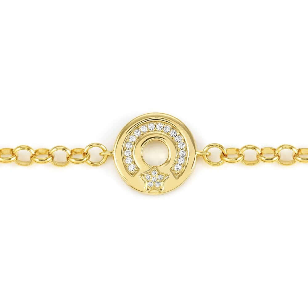 Sentimental Gold Plated Star CZ Pave Bracelet