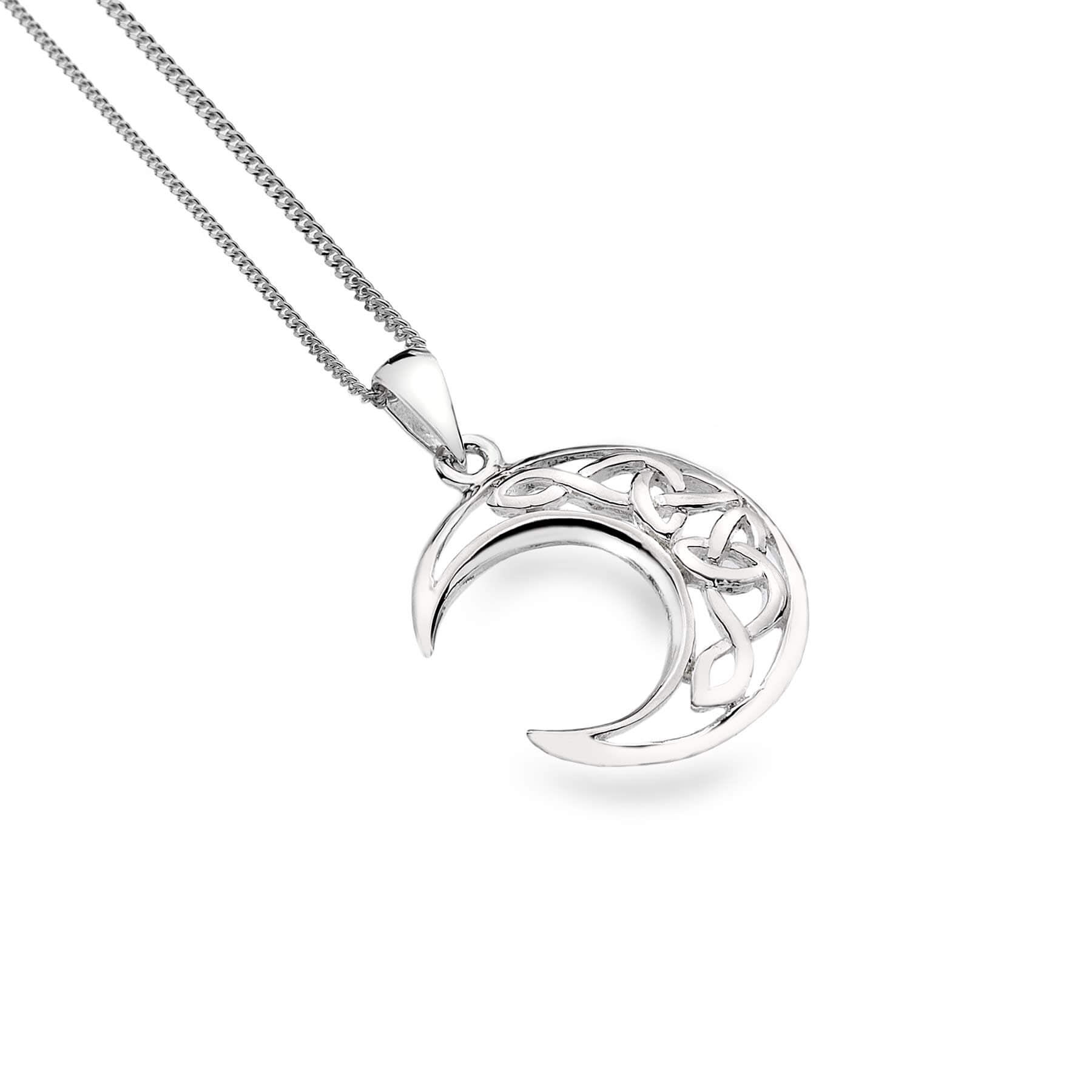 Crescent Knotwork Pendant Necklace