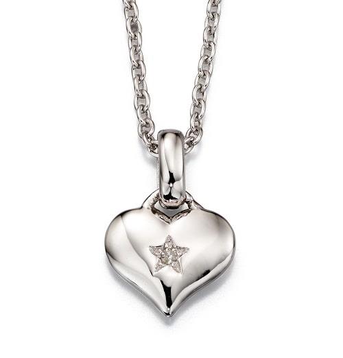 Bella - Diamond Heart Pendant & Chain Baby Necklace